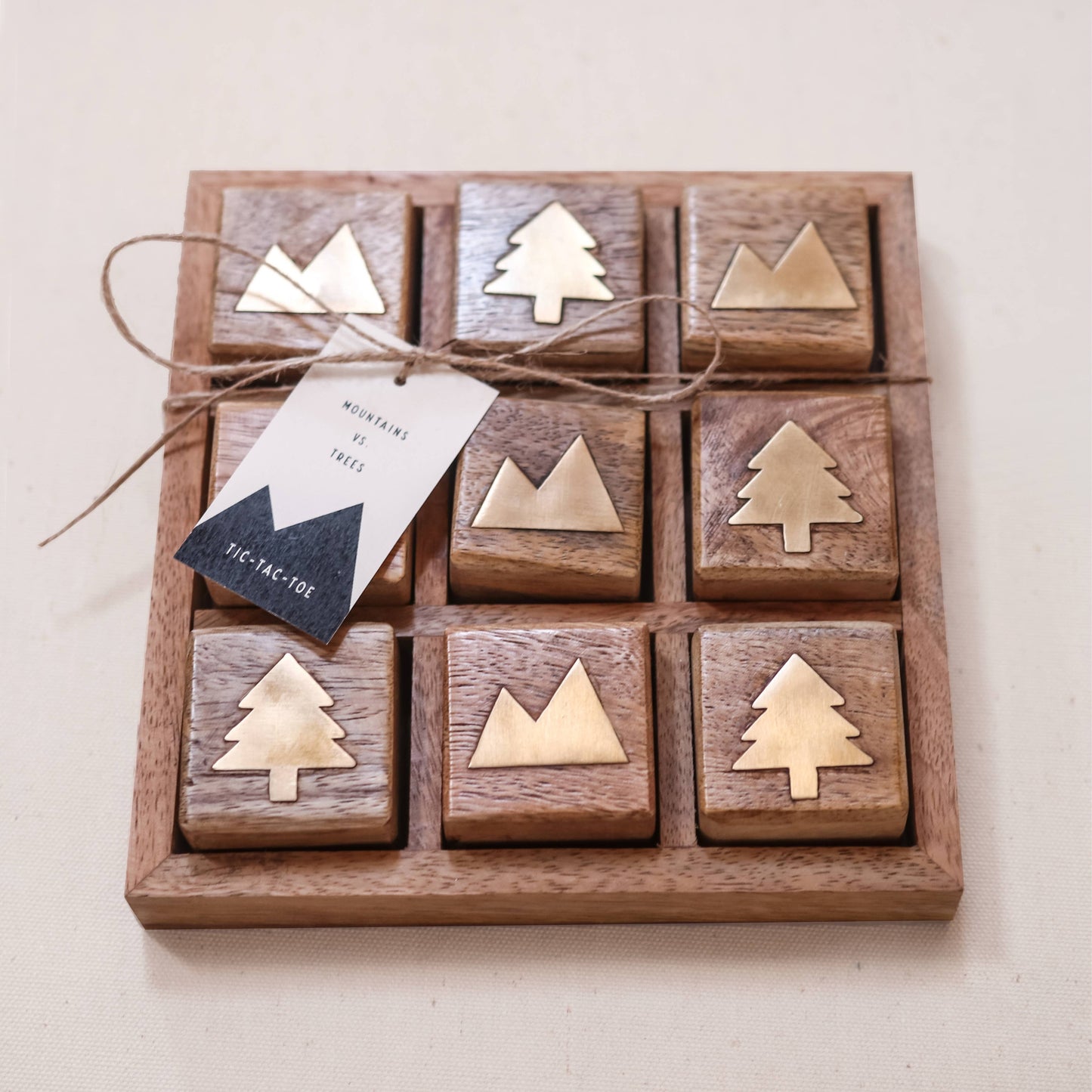 Mountain vs. Trees Tic Tac Toe Board - Coffee Table Game