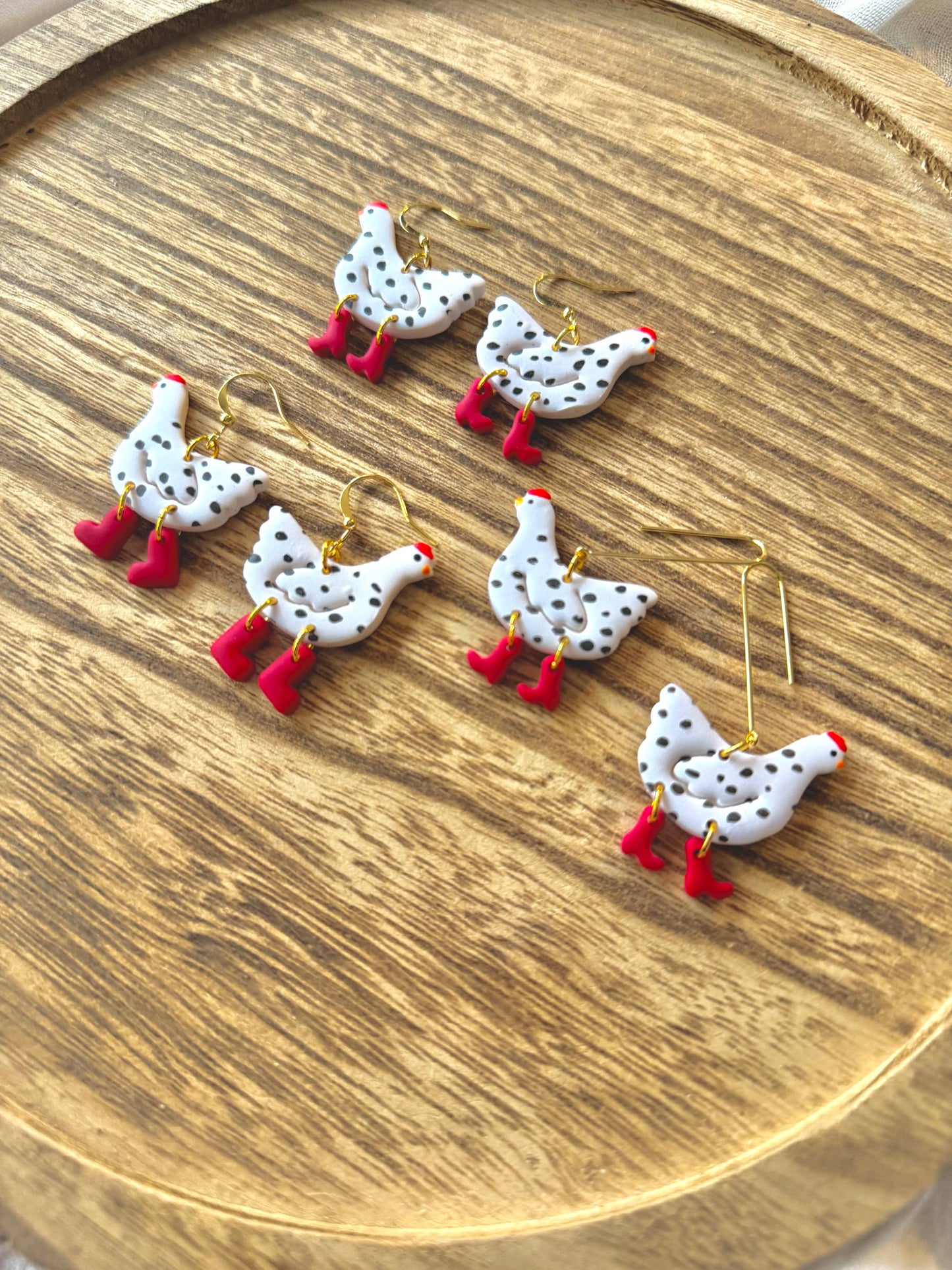 Chicken Clay Earrings