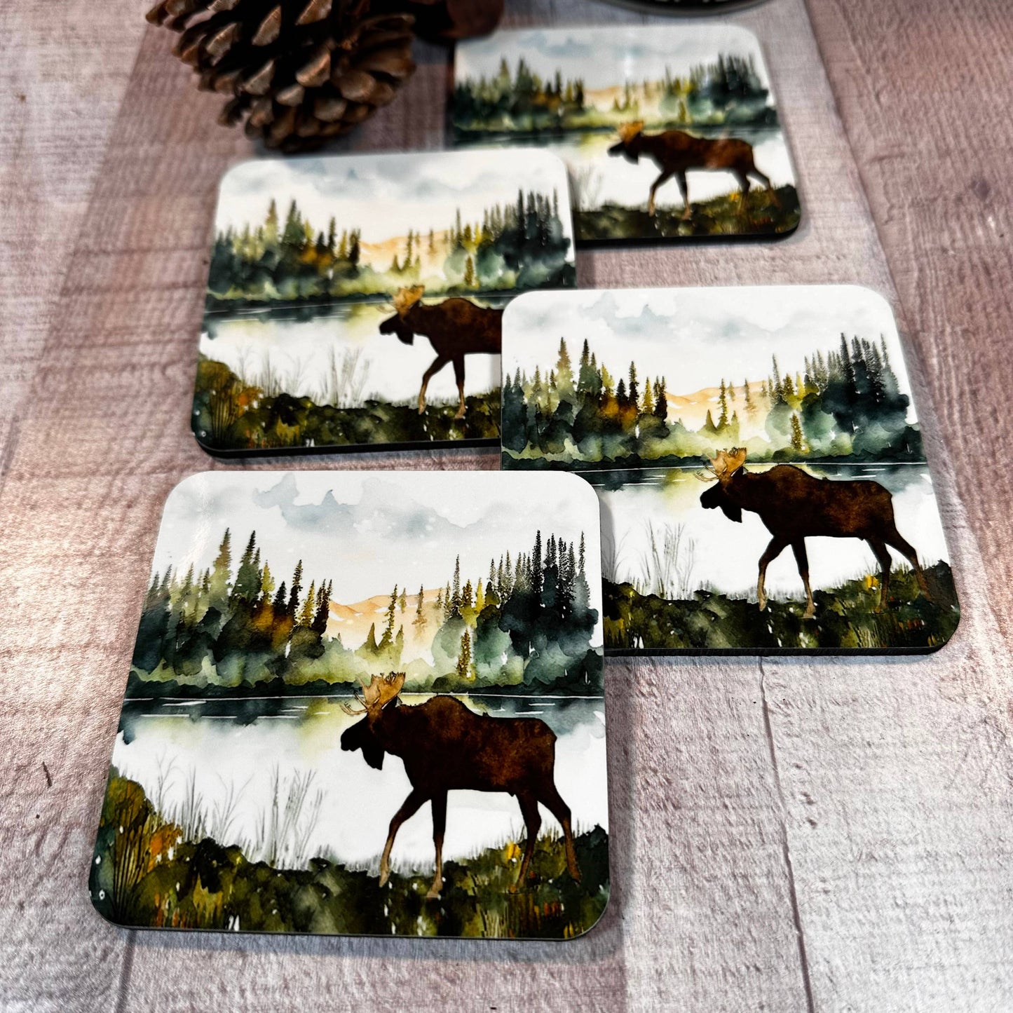Lakeside Moose Coaster set with cork backing