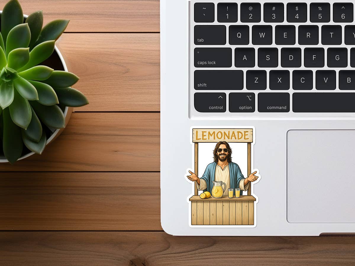 Jesus Making Lemonade | Christian Sticker | Lemonade Stand