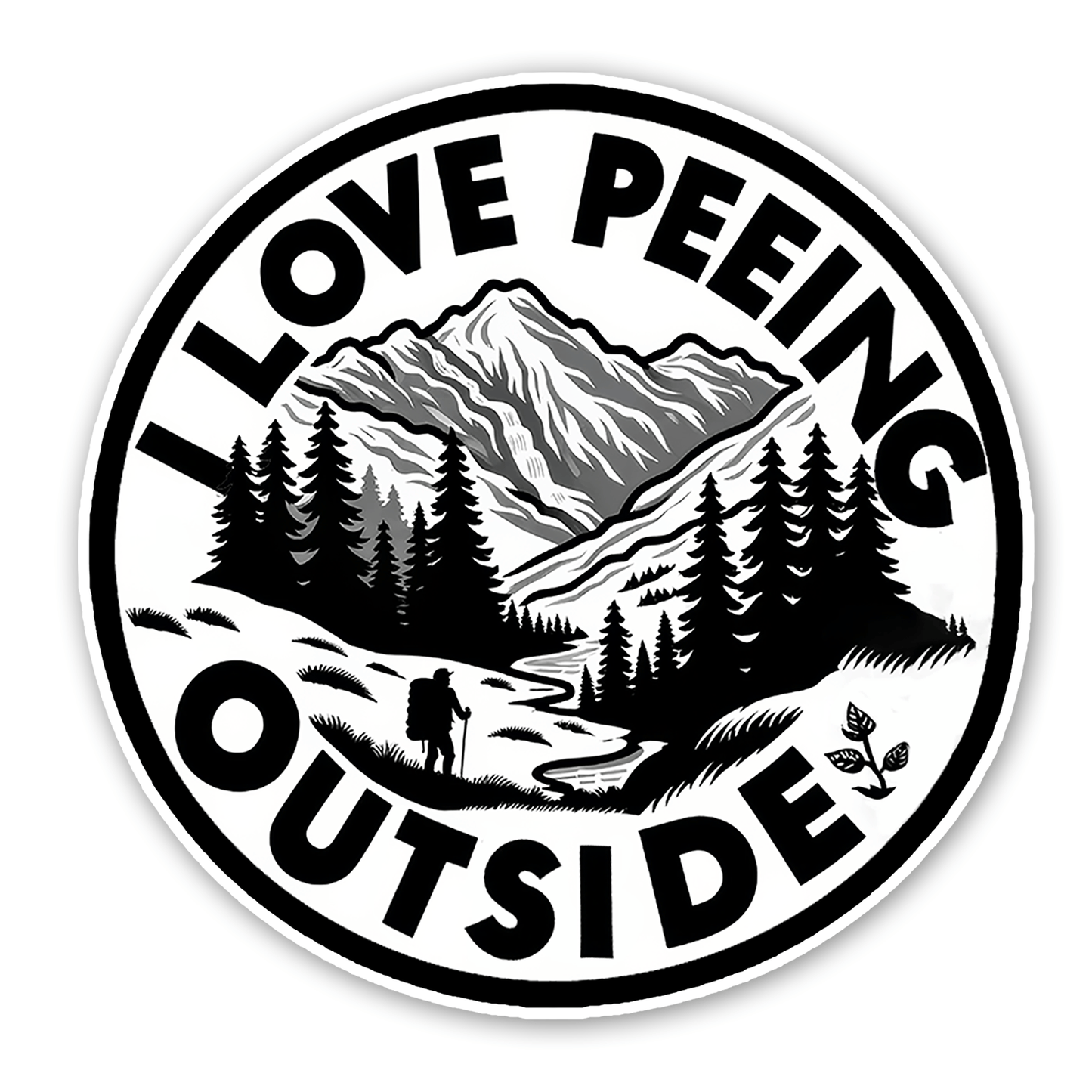 Peeing Outside Sticker