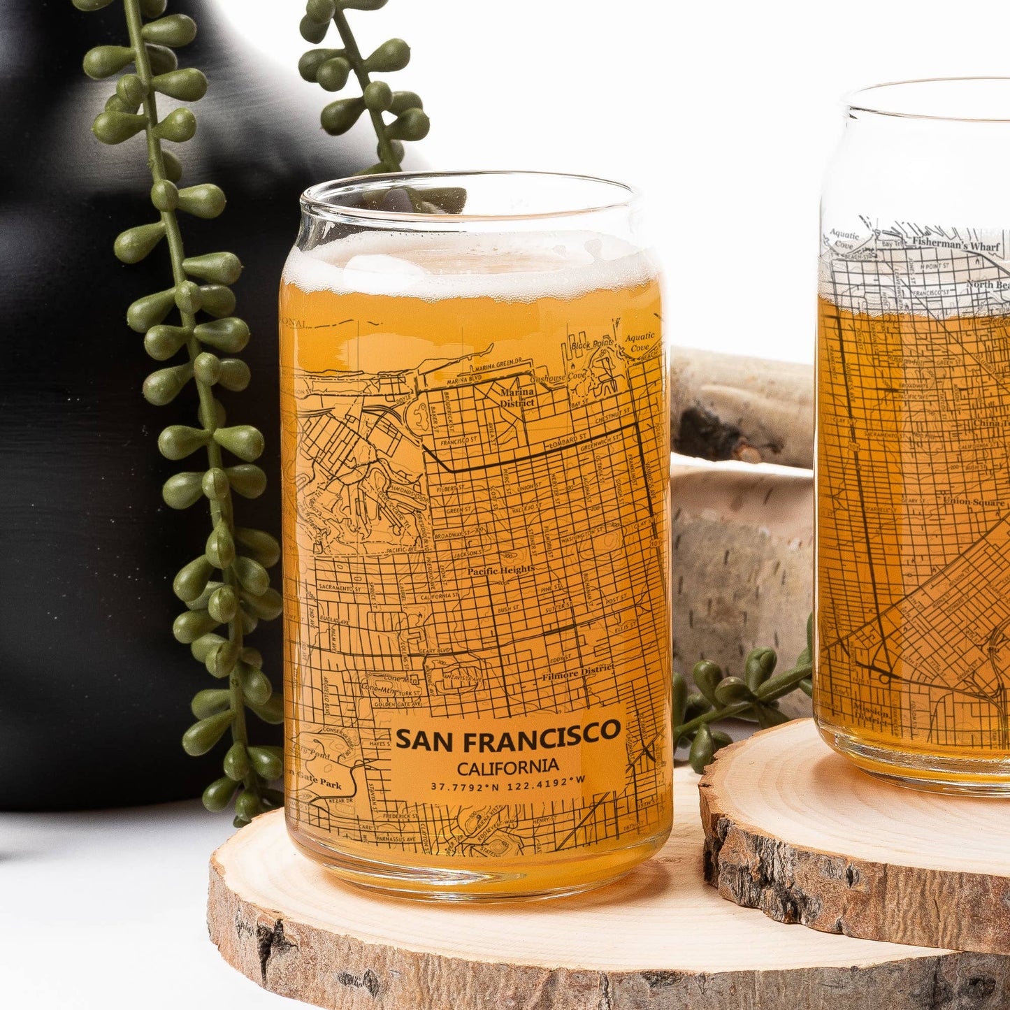 Custom Town and City Topographic Map Pint Glasses