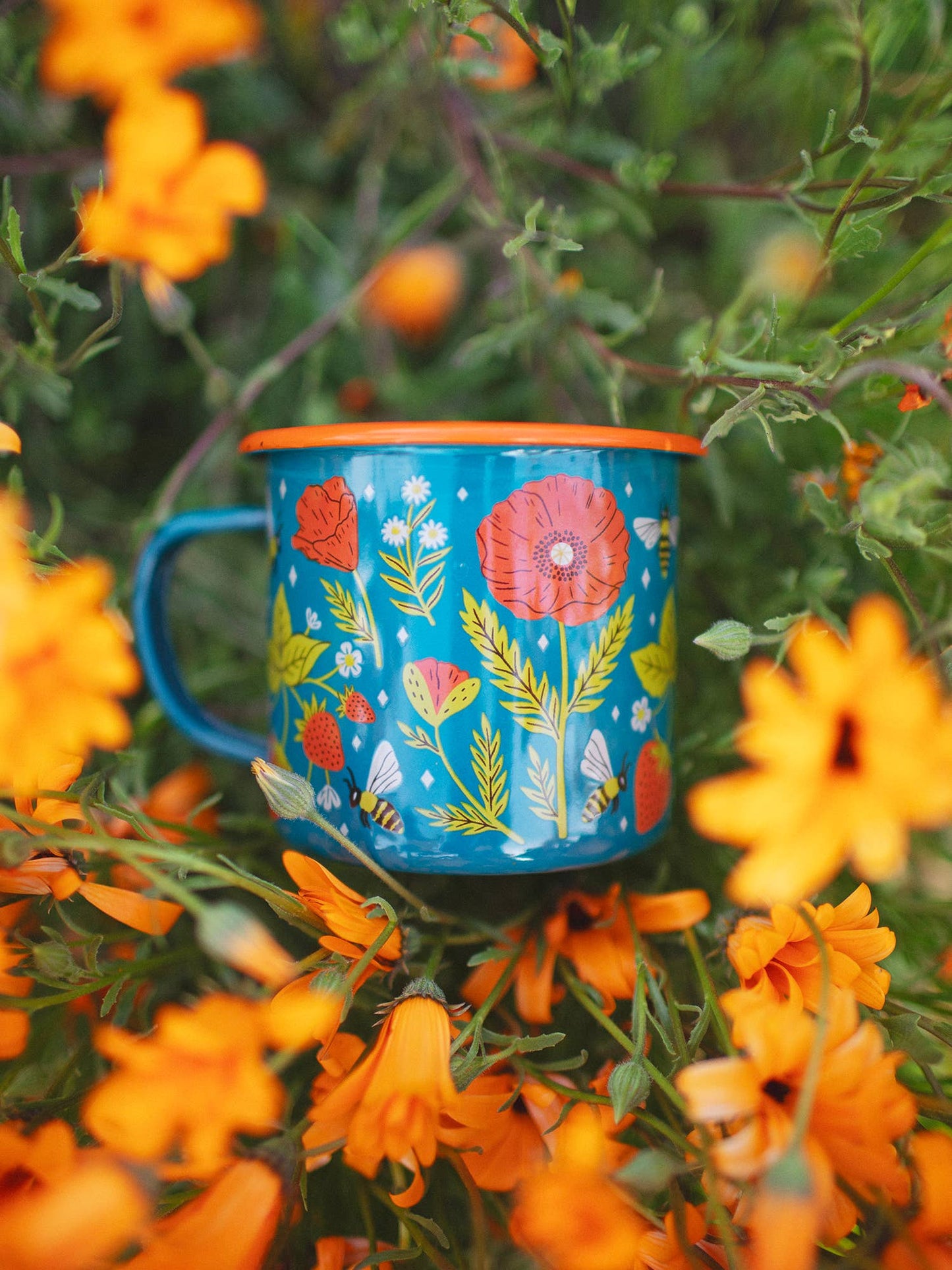 Enamel 16oz Coffee & Camp Mug-Garden Buzz