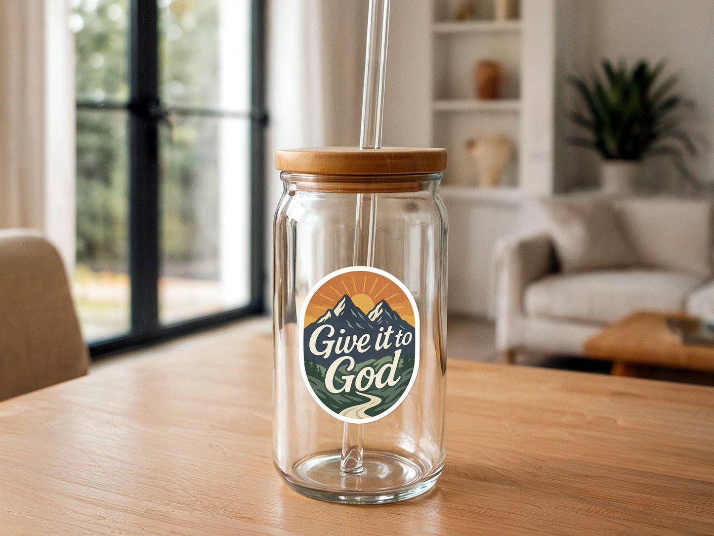 Give It To God | Christian Sticker | Mountain Scene