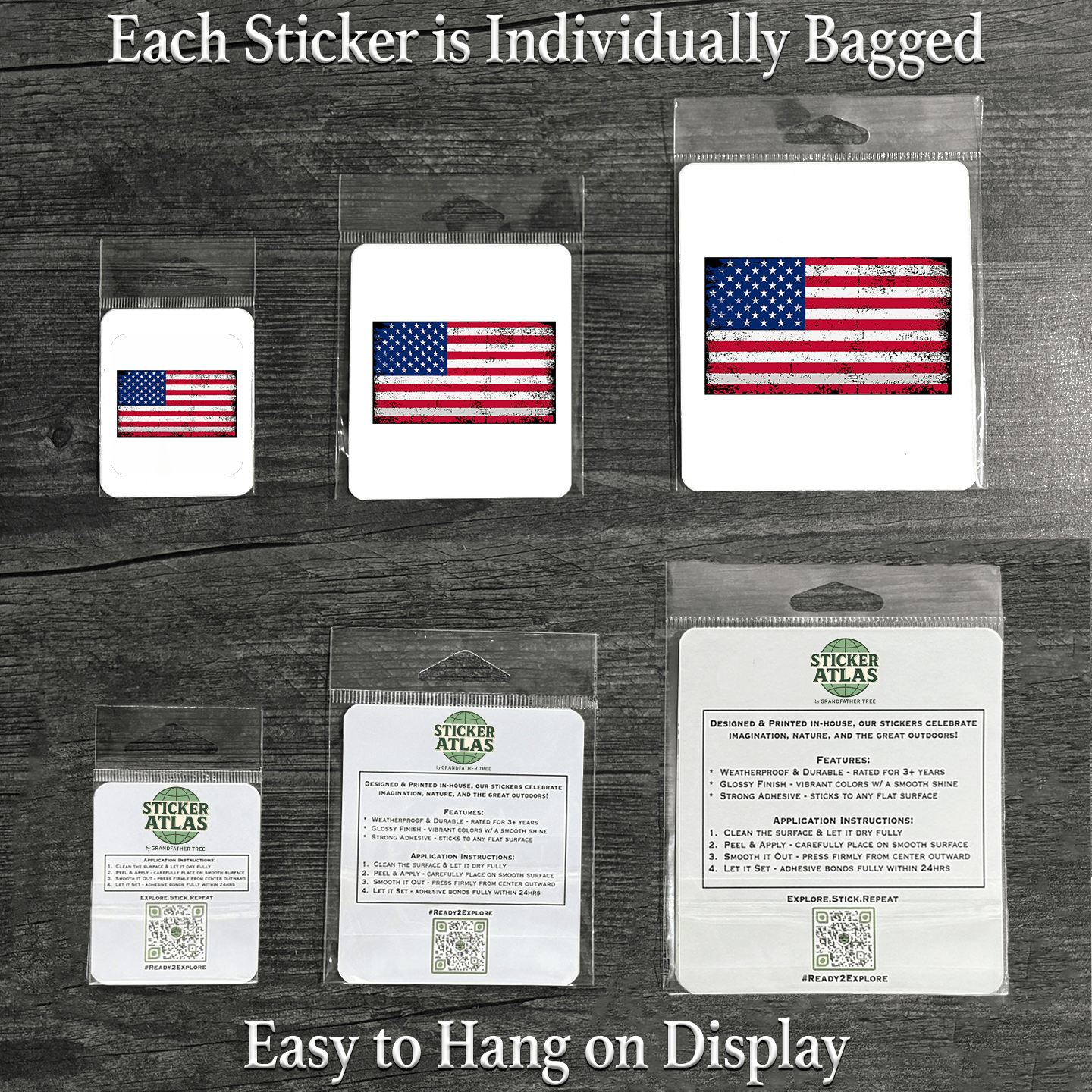 Vintage US Flag Sticker