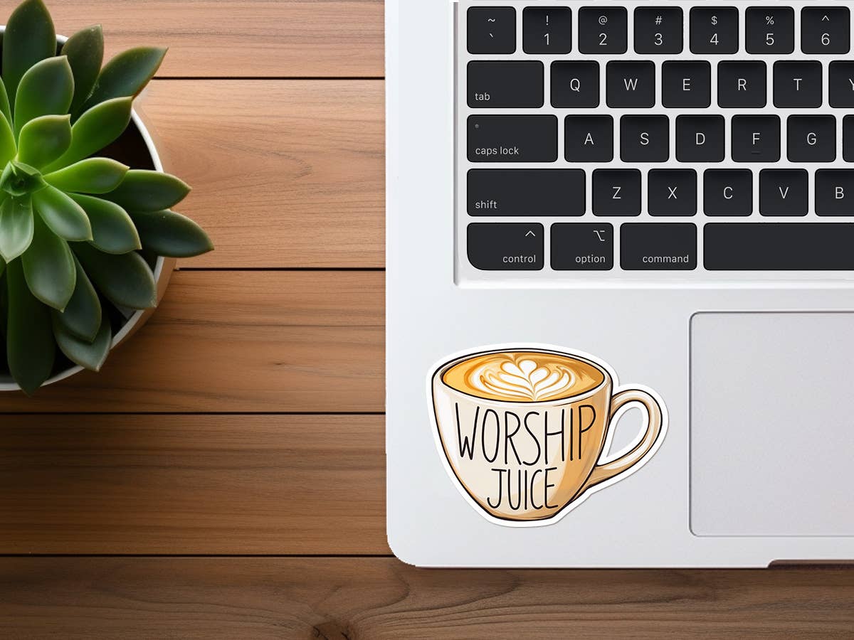 Worship Juice | Christian Sticker | Coffee Lover