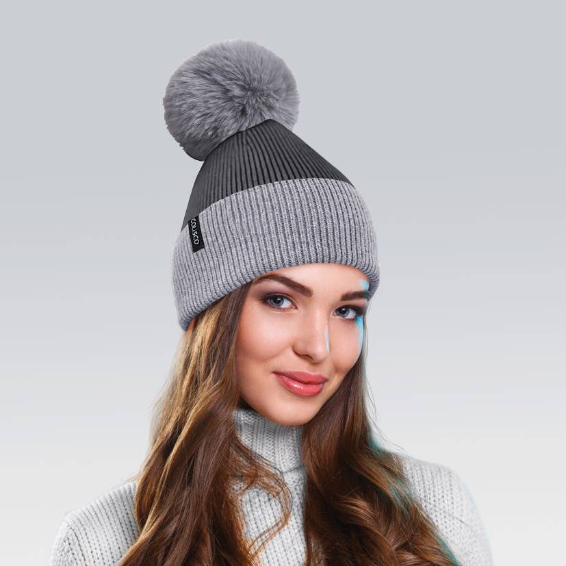 Pom Pom Beanie Hat, Soft Warm Winter Beanies for Women