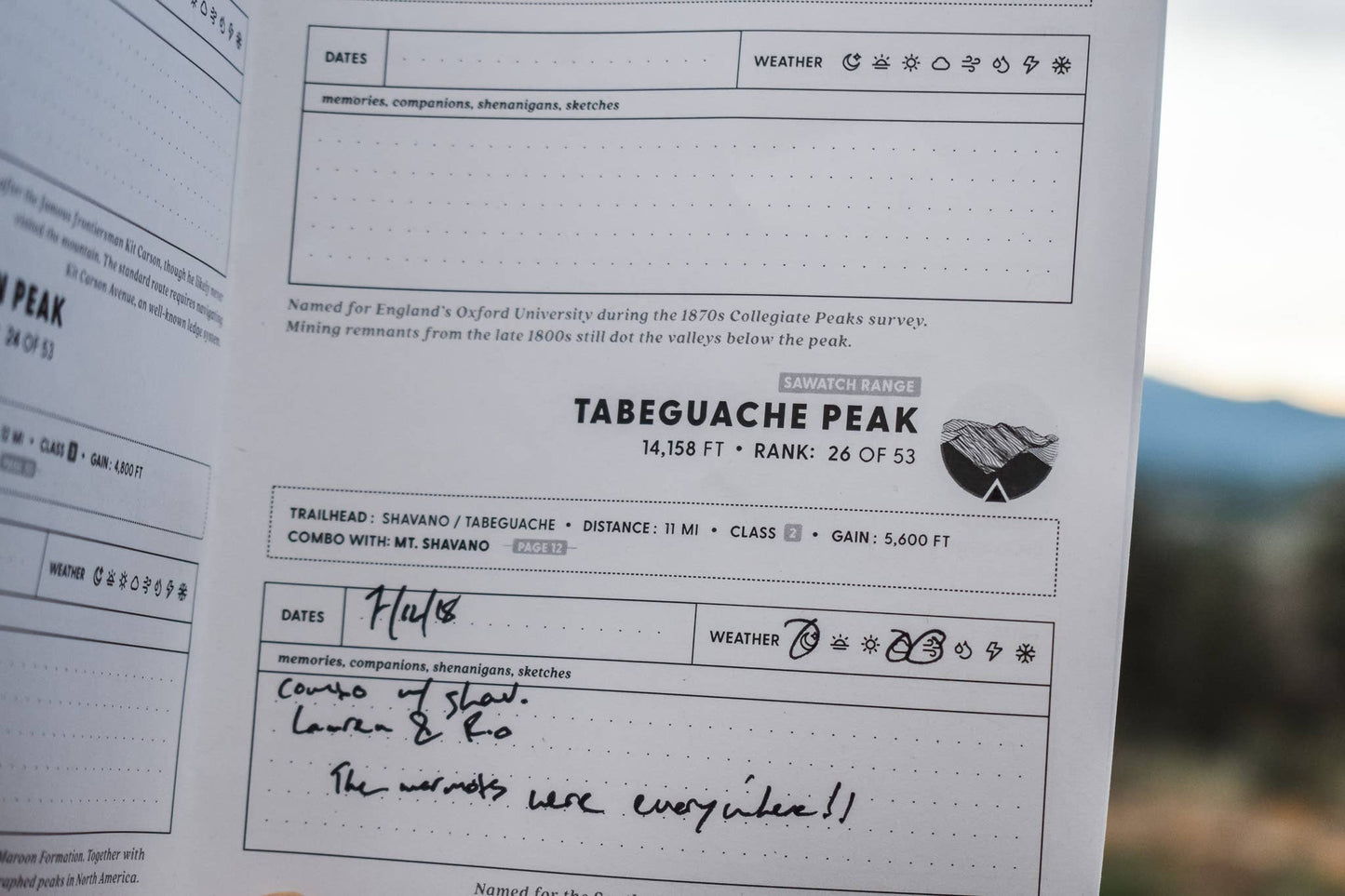 Colorado 14ers Notebook – Reference + Climb Log