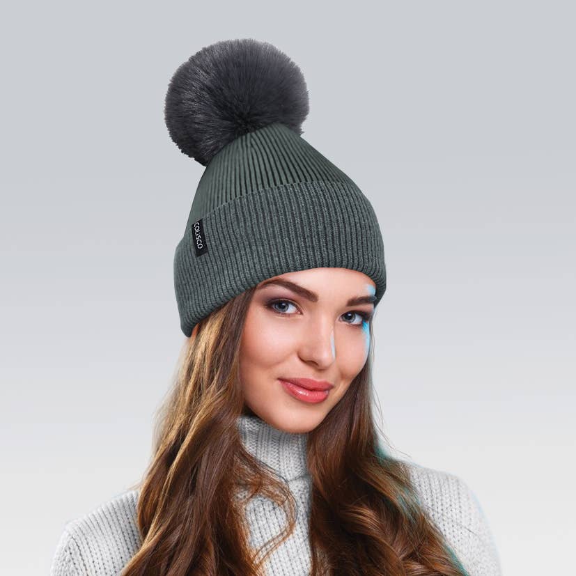 Pom Pom Beanies for Women, Cozy Winter Knitted Beanie Hat