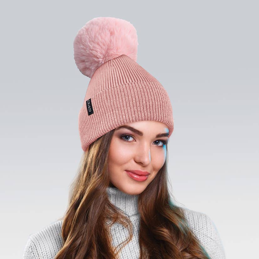 Pom Pom Beanies for Women, Cozy Winter Knitted Beanie Hat