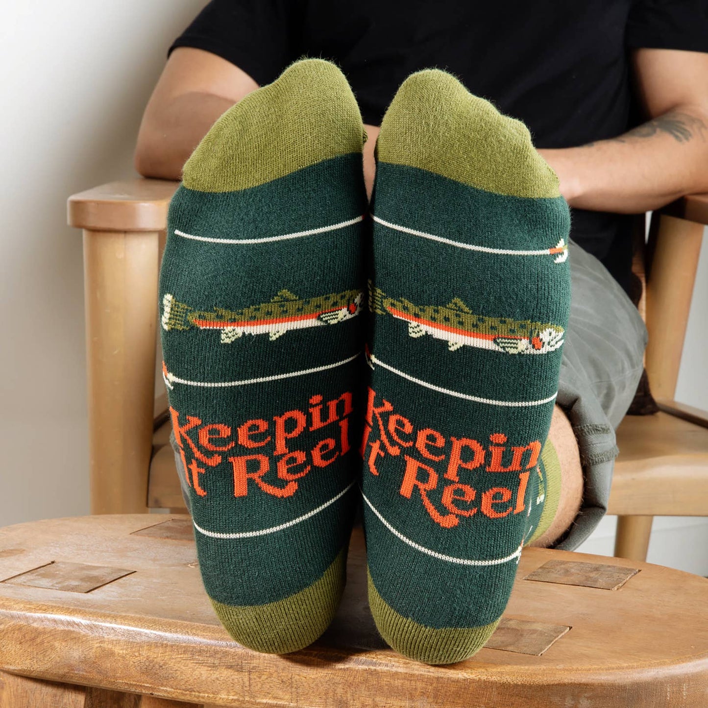Keepin' It Reel Funny Fishing Socks Gift for Men Accessory