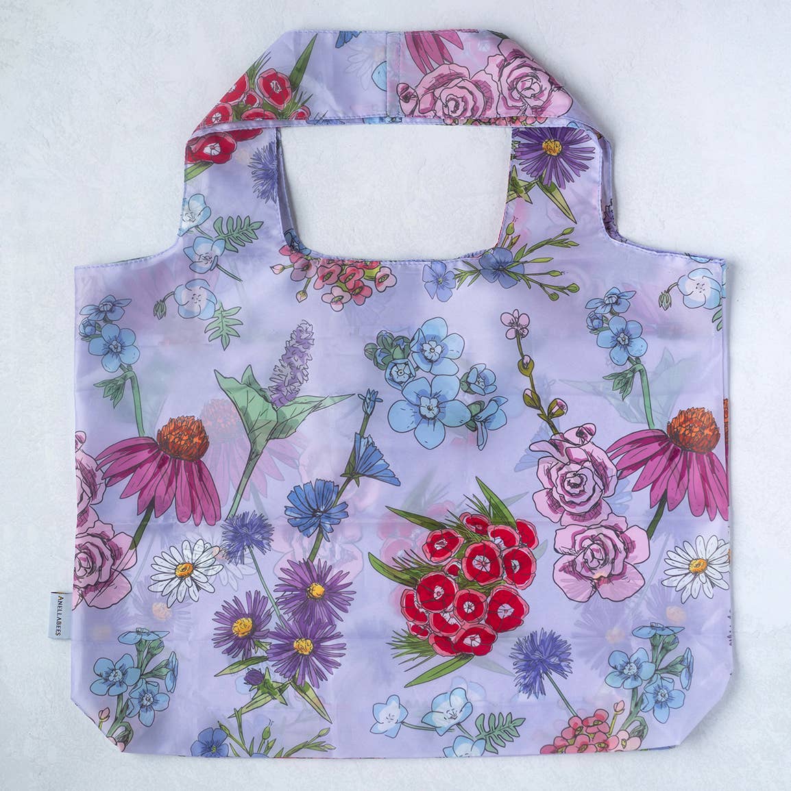 Reusable Tote Bag - Purple Wildflowers for Summer Markets