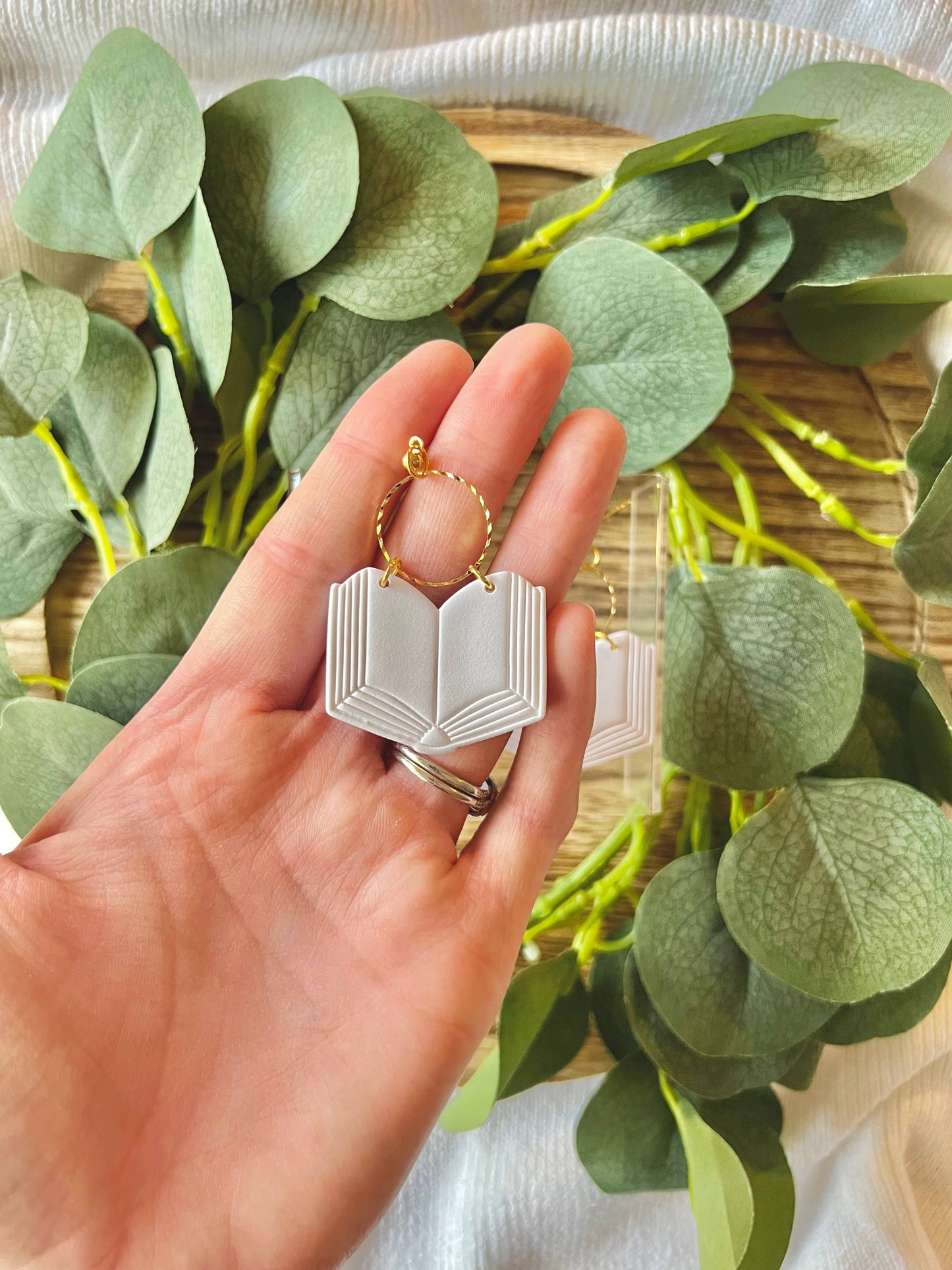 Book Clay Earrings, Bookstore Earrings, Library Earrings
