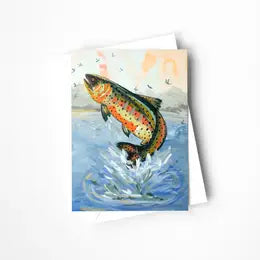 Fly Fishing Trout Greeting Card