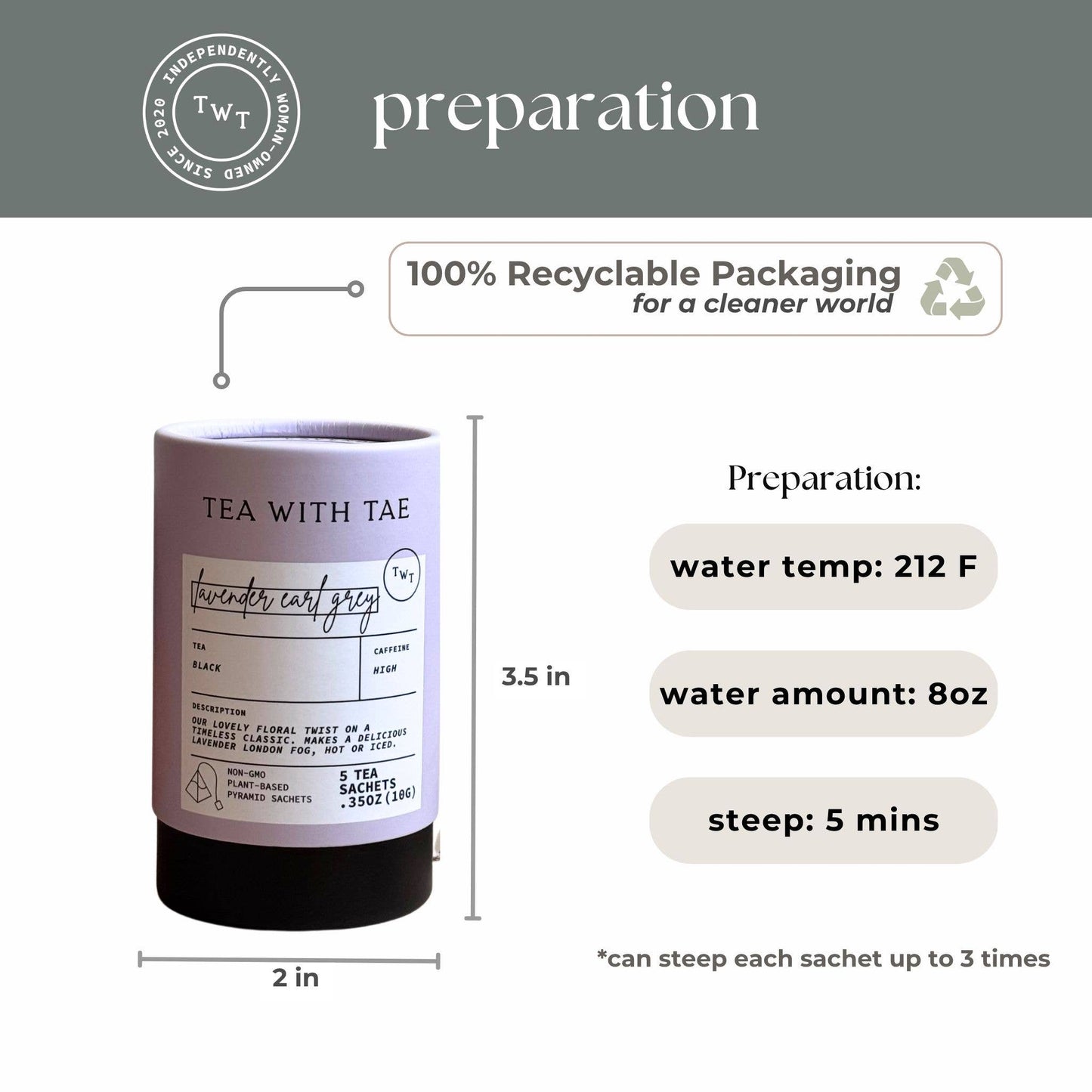 Lavender Earl Grey Black Tea Mini Tea Tube