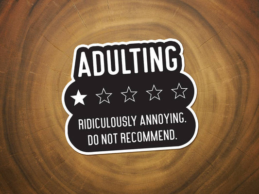 1 Star Adulting Review | Funny Sticker | Waterproof Vinyl