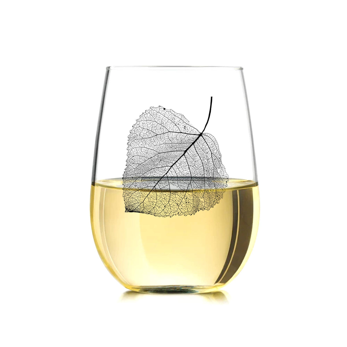 Set of 2 Aspen Leaf Wine Glasses