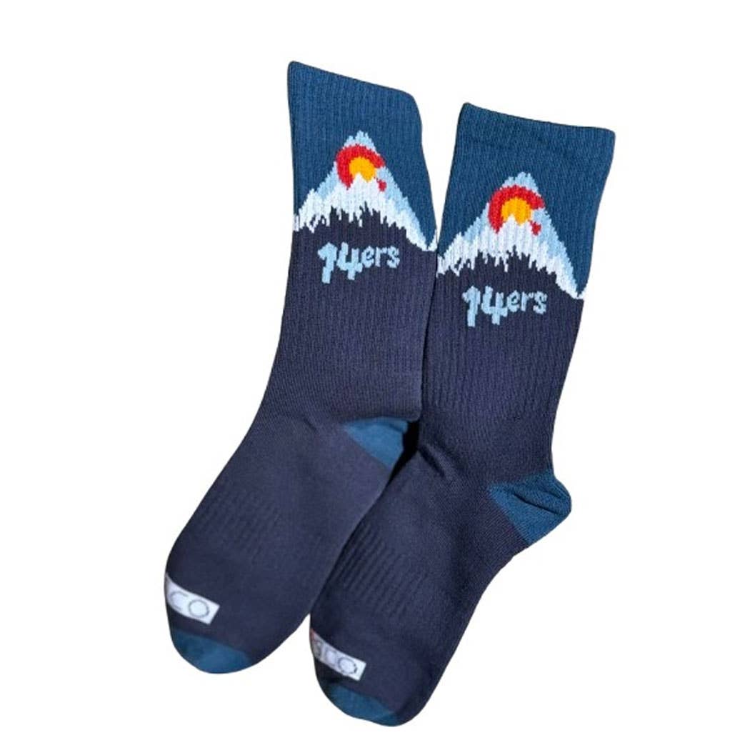 COLISCO Unisex Crew Socks - Colorado 14'ers