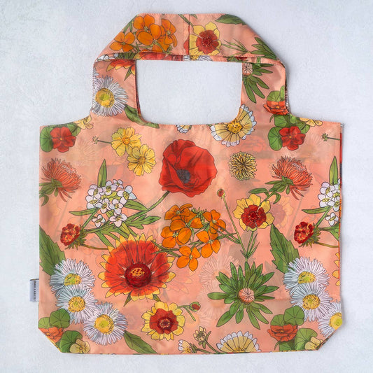 Summer Reusable Tote Bag Orange Pollinator
