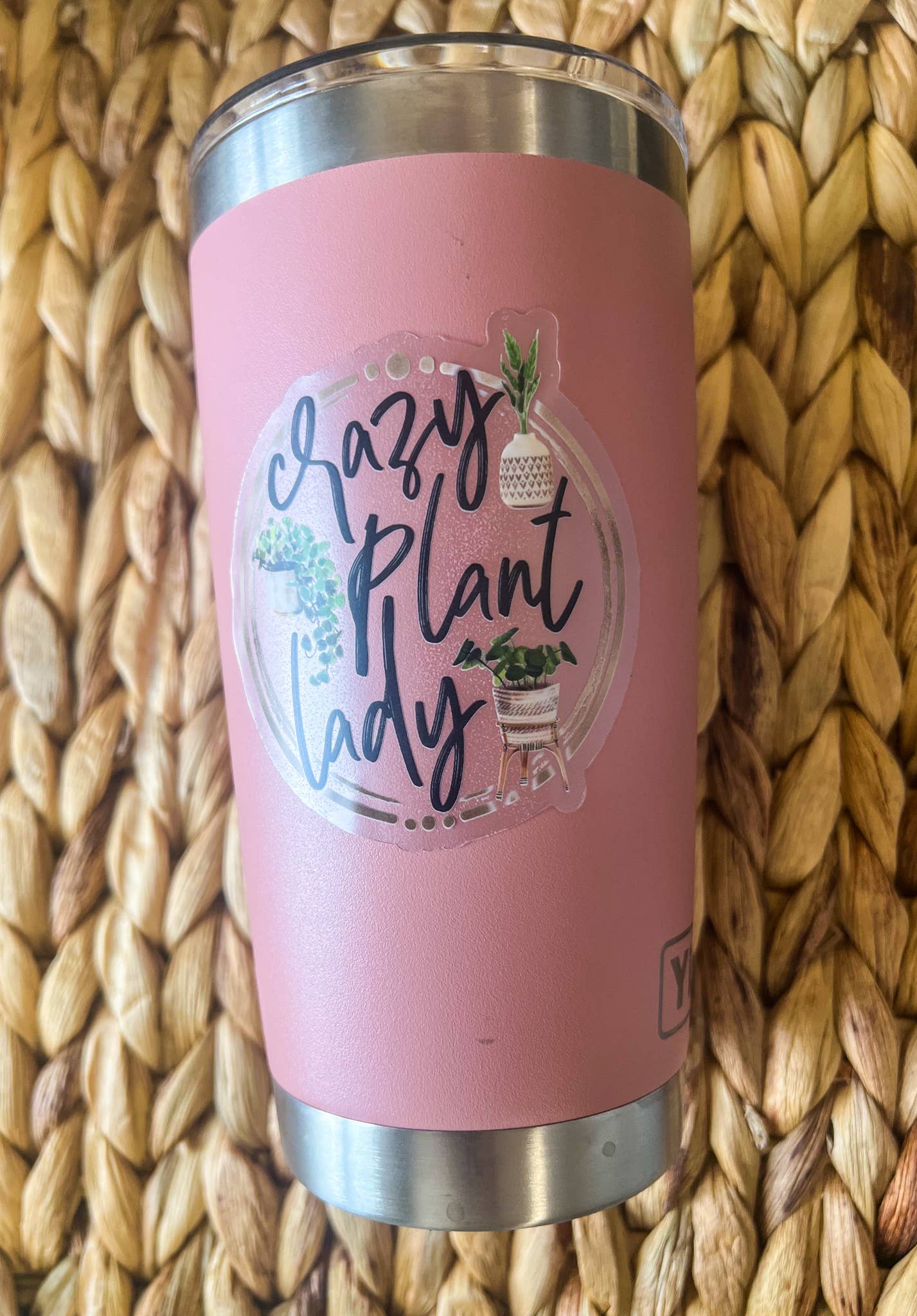 Crazy Plant Lady Spring, Clear Vinyl , Sticker, 3 in.
