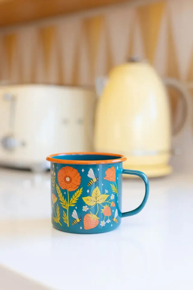 Enamel 16oz Coffee & Camp Mug-Garden Buzz