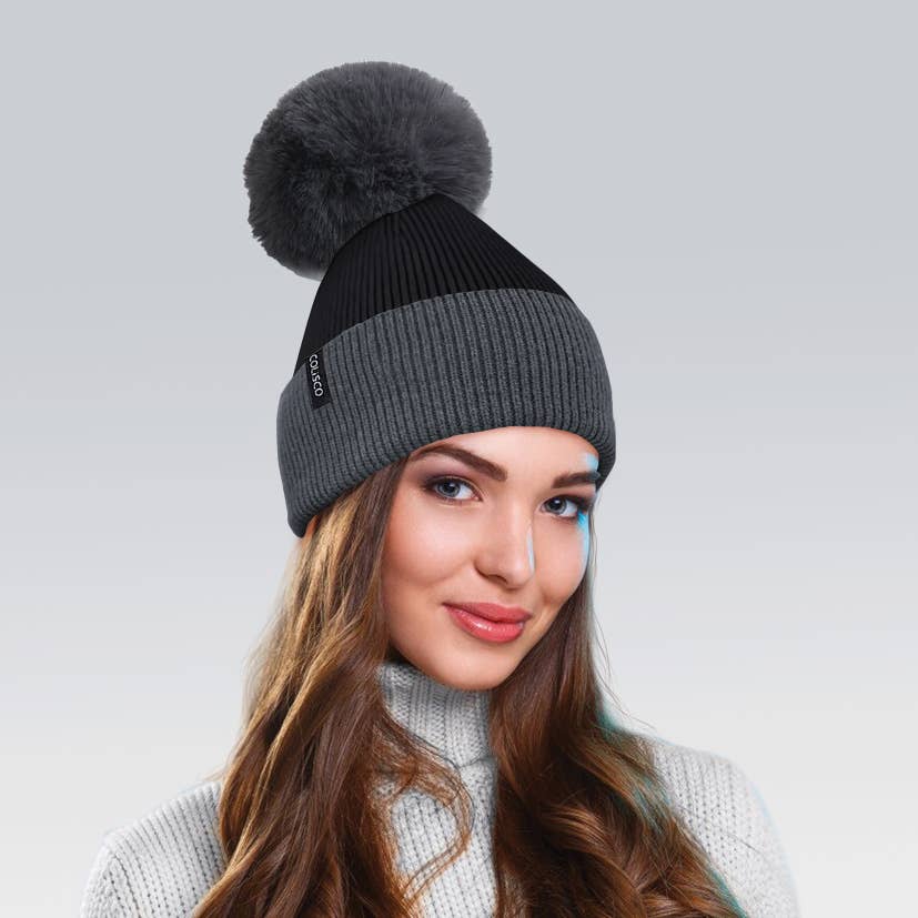 Pom Pom Beanie Hat, Soft Warm Winter Beanies for Women