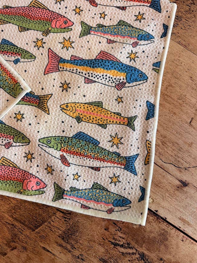 Kitchen Tea Towel Quick Dry-River Trout