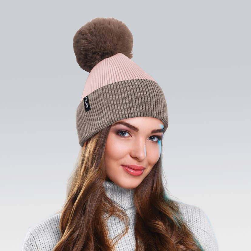 Pom Pom Beanie Hat, Soft Warm Winter Beanies for Women