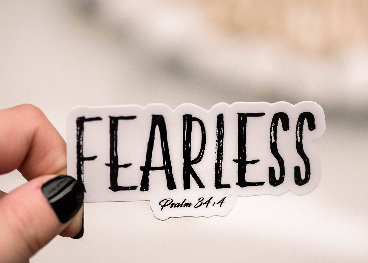 Fearless Christian Vinyl Sticker, 3x1 in