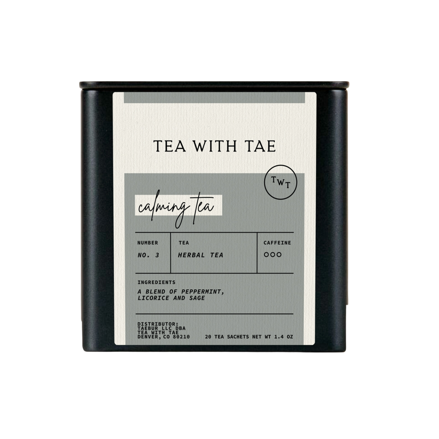 Calming Tea Herbal Tea Gift Tin (20 tea bags)