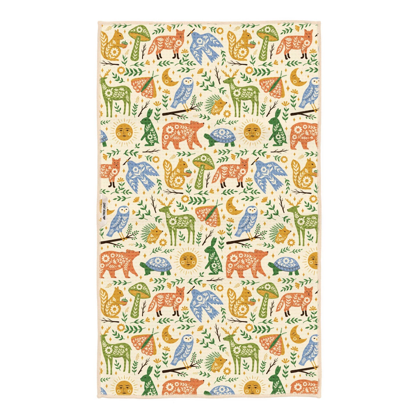 Kitchen Tea Towel Quick Dry-Woodland Friends Animals Print