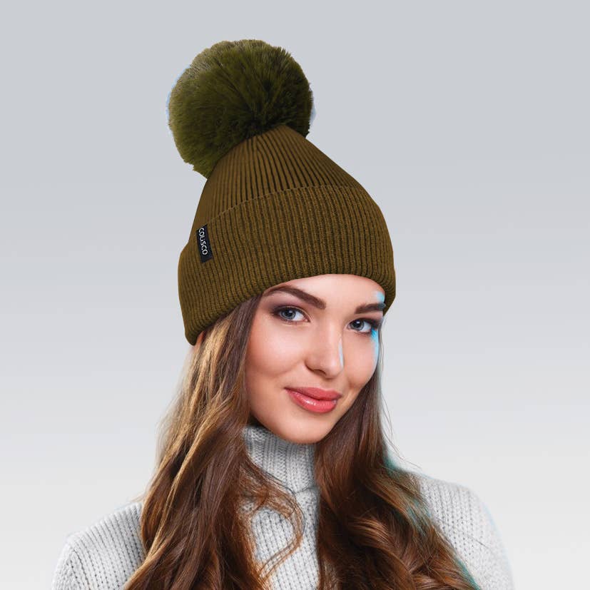 Pom Pom Beanies for Women, Cozy Winter Knitted Beanie Hat