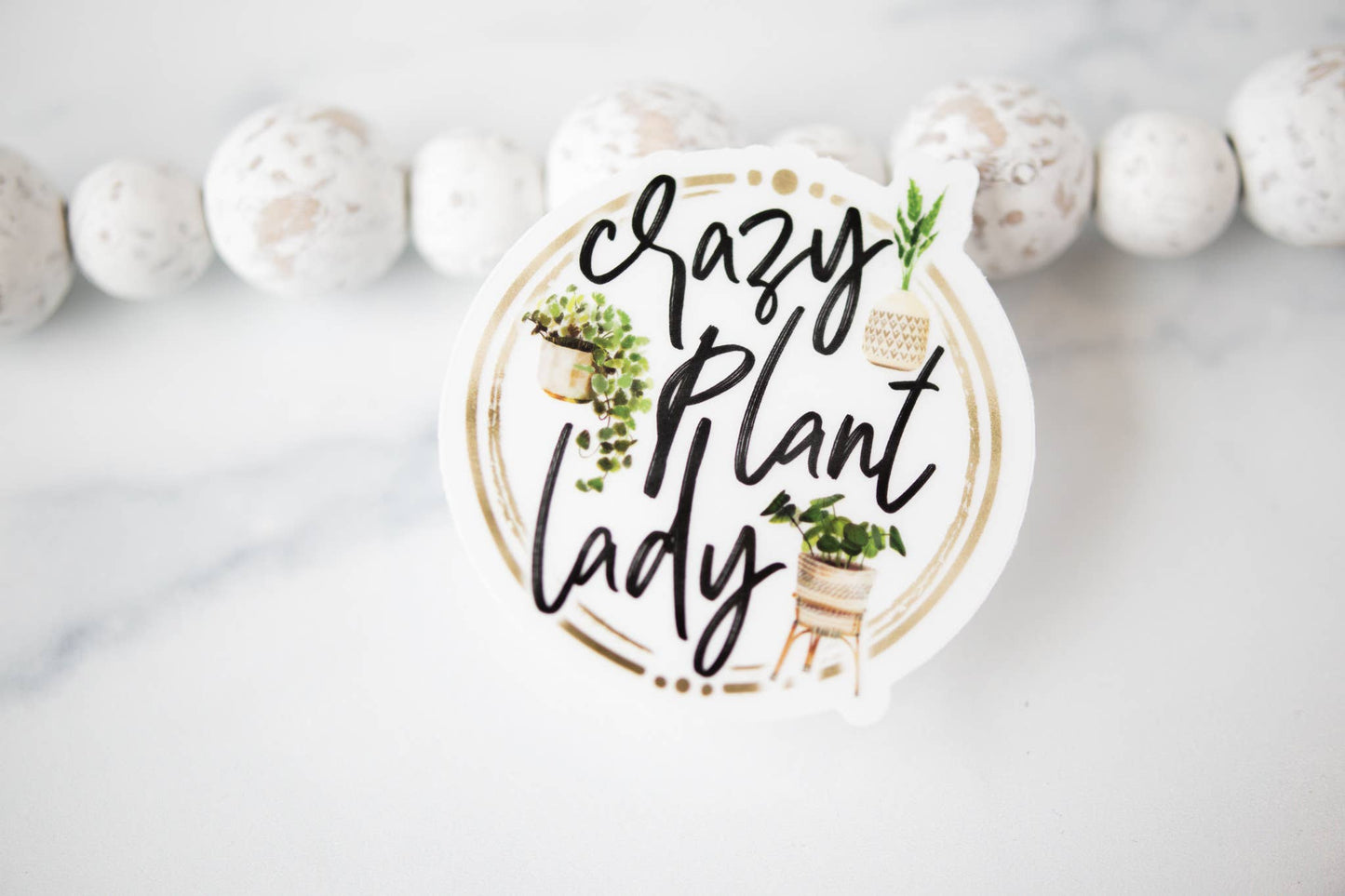 Crazy Plant Lady Spring, Clear Vinyl , Sticker, 3 in.