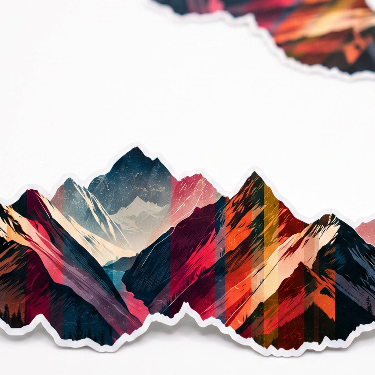 Colorful Mountain Range Die-Cut Sticker - Small (7 Inches)