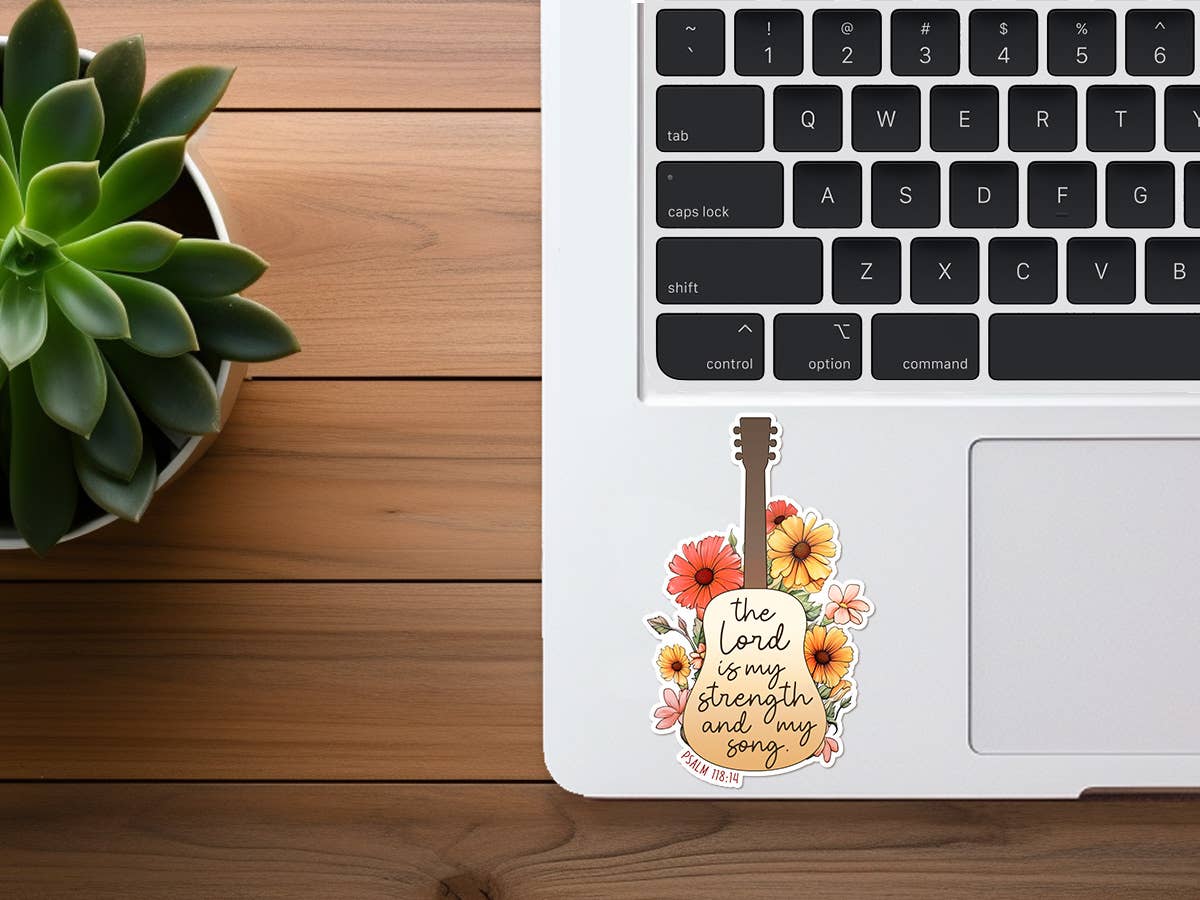 The Lord is My Song | Guitar & Flowers | Christian Sticker