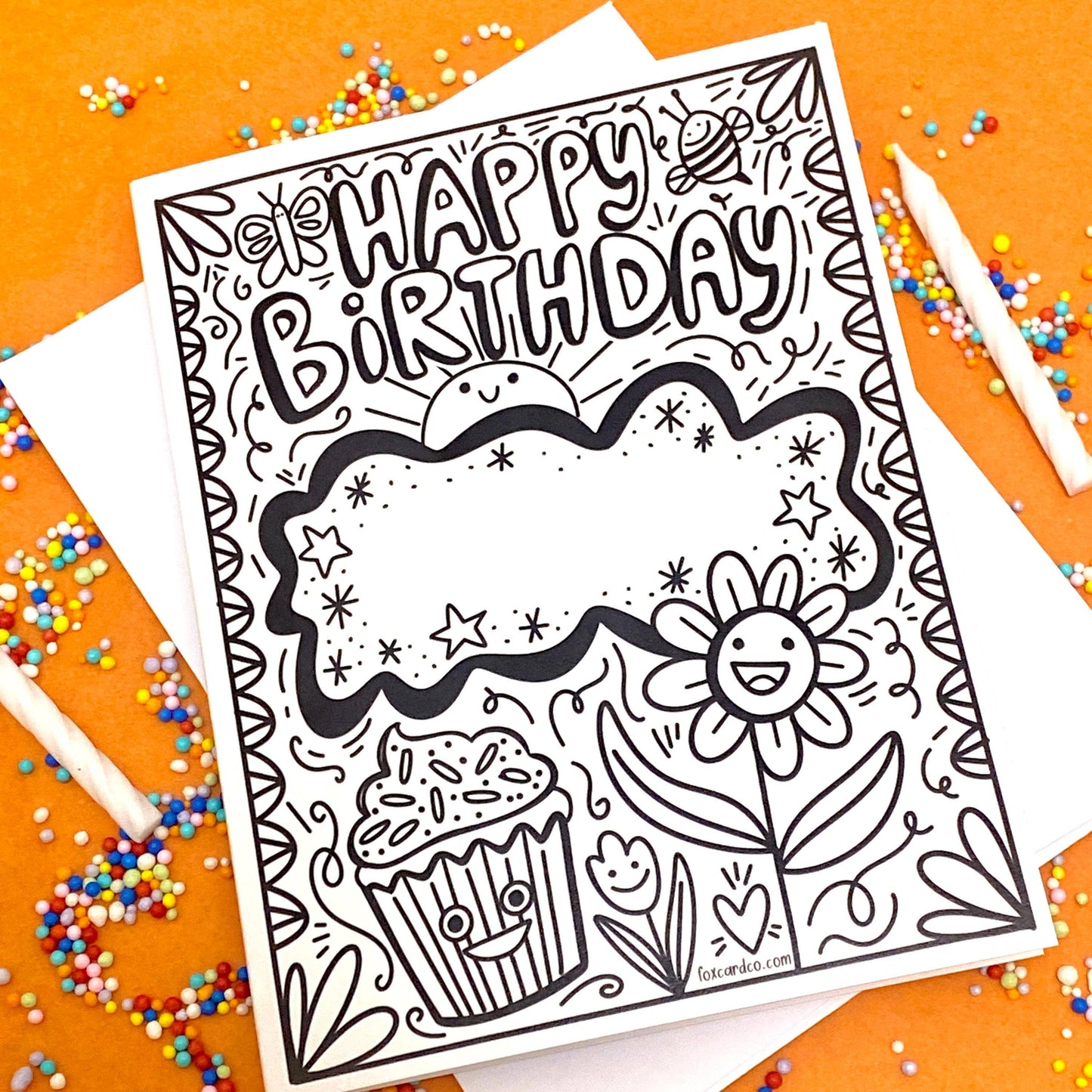 Happy Birthday Coloring Card