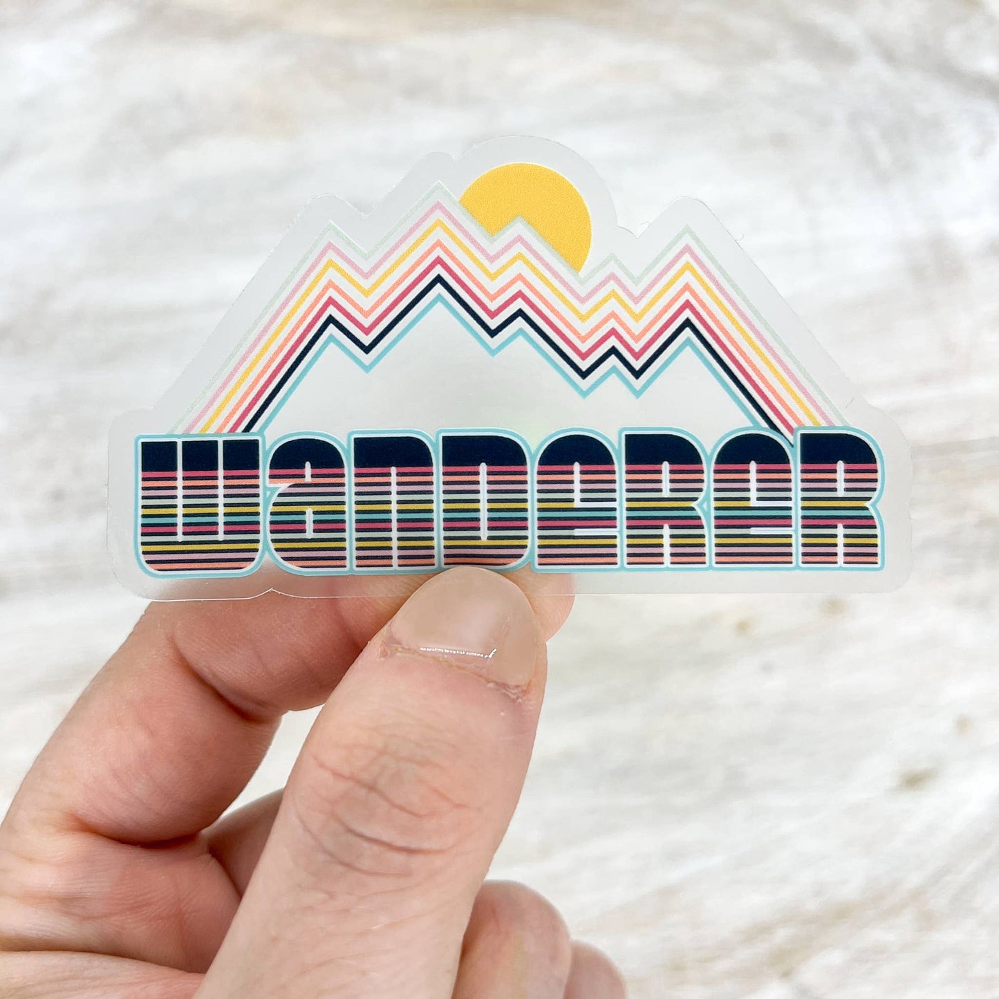 Wanderer Mountains, Sticker, 3x3 inch