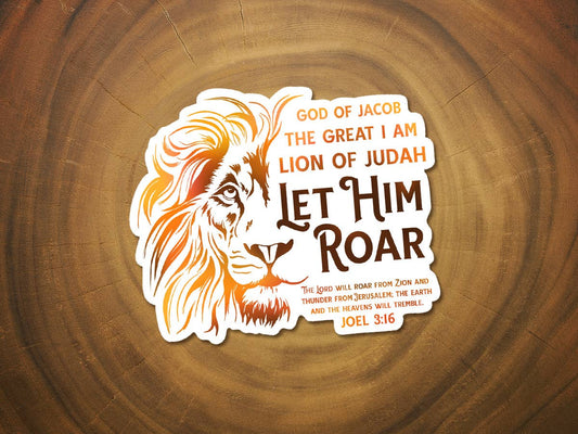 Let Him Roar | Lion of Judah Sticker | Christian Sticker