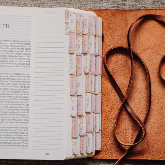 Dusty Pink and Gold Foil Bible Tabs