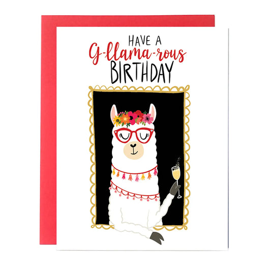 "Have a G-llama-rous Birthday" Greeting Card