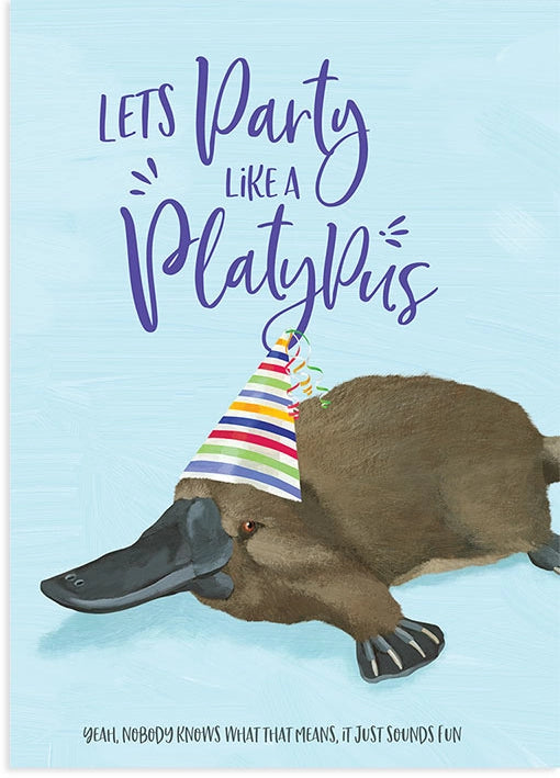 "Let's Party Like a Platypus!" Greeting card