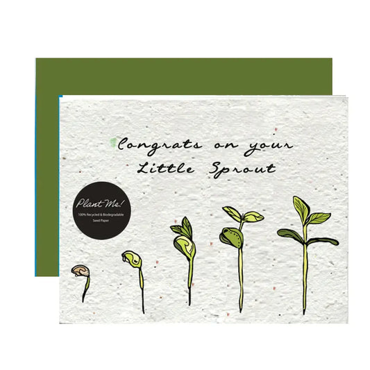"Congratulations on Your Little Sprout" Plantable Seed Greeting Card