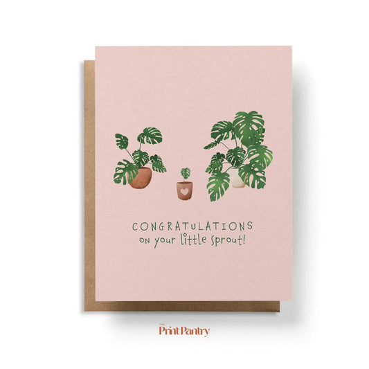 "Congratulations on Your Little Sprout" Greeting Card