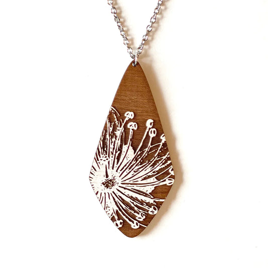 Wooden Diamond Sprout Necklace