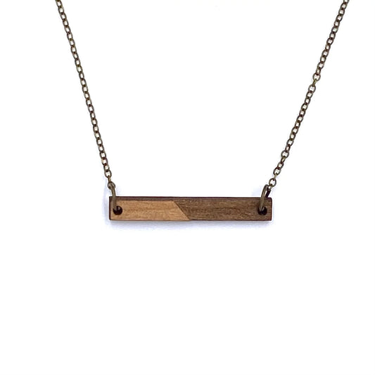 Two Tone Wooden Bar Necklace
